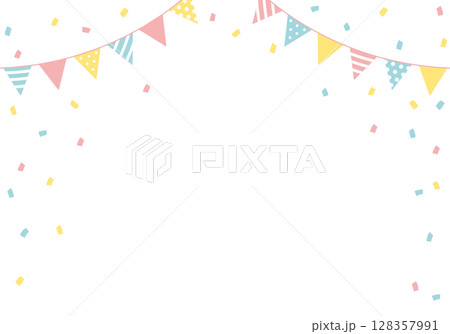 バースデーカード_誕生日パーティー背景（ヨコ） 128357991