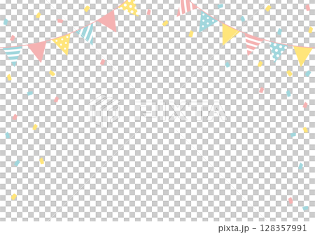 バースデーカード_誕生日パーティー背景（ヨコ） 128357991