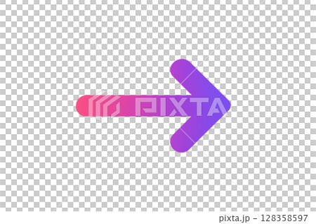 背景透過　標識　矢印のみの誘導サイン方向指示・案内・進行表示に使える素材 128358597