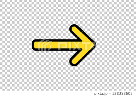 Transparent background Sign Arrow-only guide sign Material that can be used for direction indication, guidance, and progress display 128358605