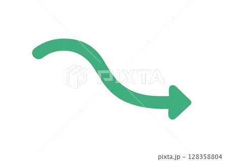 背景透過　標識　矢印のみの誘導サイン方向指示・案内・進行表示に使える素材 128358804