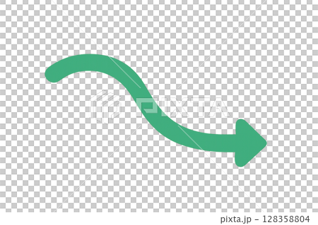 背景透過　標識　矢印のみの誘導サイン方向指示・案内・進行表示に使える素材 128358804