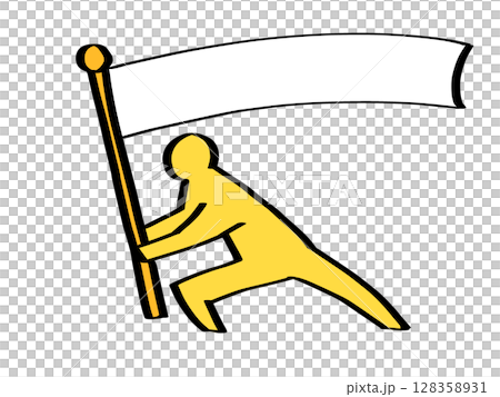 Simple human color flag-waving Simple human color flag-waving 128358931