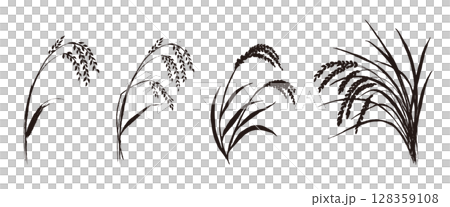 Rice silhouette illustration set 128359108