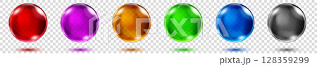 Set of translucent colored spheres. Set of translucent colored spheres. 128359299