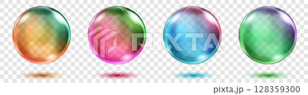 Set of translucent rainbow spheres. Set of translucent rainbow spheres. 128359300