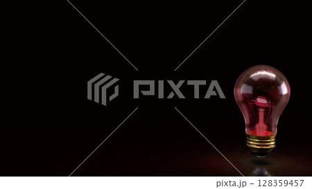 The Red light bulb or education or Idea concept 3d Rendering. 128359457