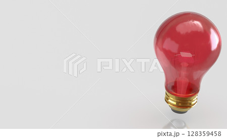 The Red light bulb or education or Idea concept 3d Rendering. 128359458