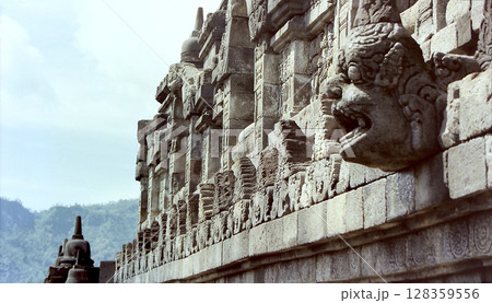 Borobudur Temple / ボロブドゥール寺院遺跡群，境内の内側 (仏塔と仏像の石碑群) 128359556