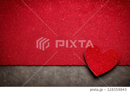 Vibrant Red Background with Textured Heart for Celebrating Love and Affection on Special Occasions 128359843