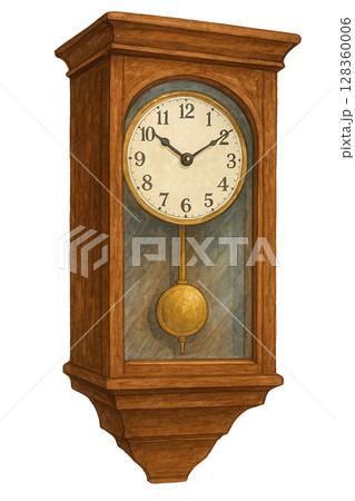 アンティーク風木製壁掛け振り子時計 128360006
