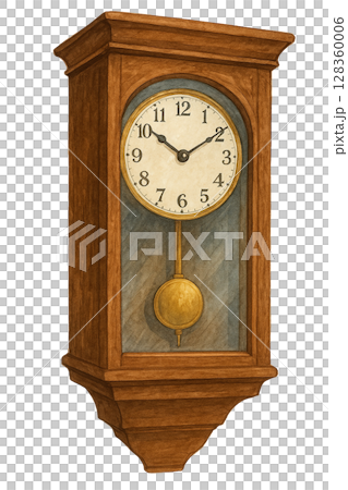 アンティーク風木製壁掛け振り子時計 128360006