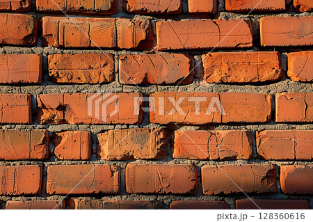 風化したレンガの壁 リアルな建築素材背景 風化したレンガの壁 リアルな建築素材背景 128360616