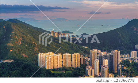 June 24 2025 Wong Nai Chung Gap Mountain Pass Scenic Green Trail Hong Kong June 24 2025 Wong Nai Chung Gap Mountain Pass Scenic Green Trail Hong Kong 128360779