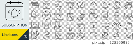 サブスクリプションに関するアイコンセット 128360953