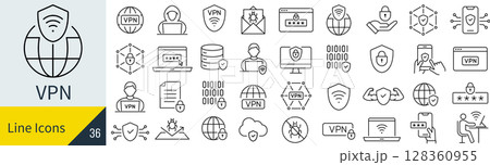 VPNに関するアイコンセット VPNに関するアイコンセット 128360955