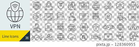 VPNに関するアイコンセット VPNに関するアイコンセット 128360955