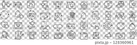 關於向量中的訂閱的單色線圖示集 128360961