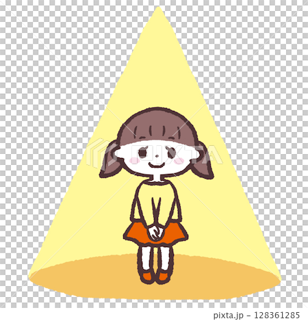 聚光燈下的女孩插圖 聚光燈下的女孩插圖 128361285