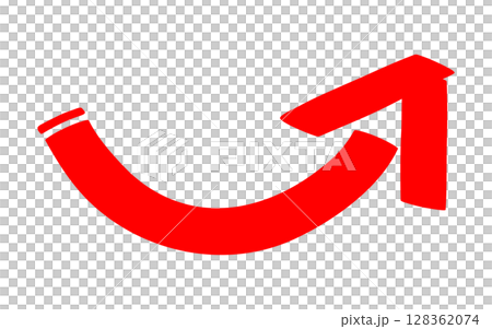 指向右上角的紅色箭頭標記圖標 128362074