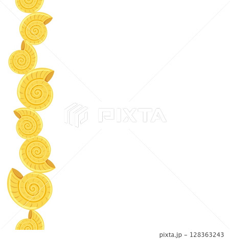 Side background with yellow shells Side background with yellow shells 128363243