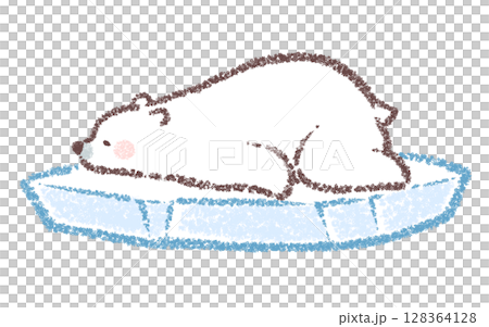 北極熊睡在冰上 — 無背景 北極熊睡在冰上 — 無背景 128364128