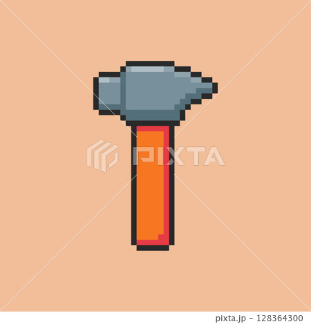 Pixel art hammer design Pixel art hammer design 128364300
