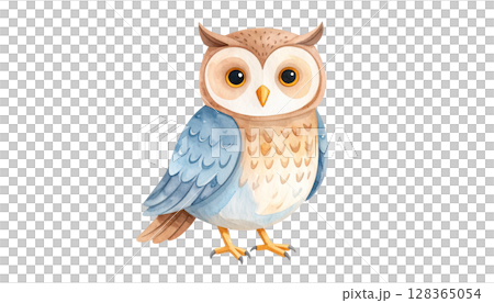 かわいいフクロウのイラスト 128365054
