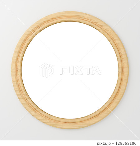 3D素材_額縁_丸_黄色 3D素材_額縁_丸_黄色 128365186
