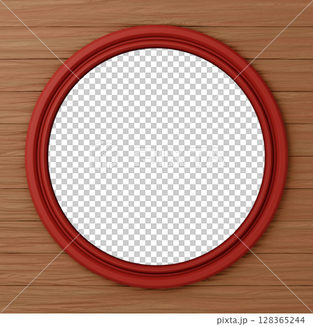 3D素材_額縁_丸_赤 3D素材_額縁_丸_赤 128365244