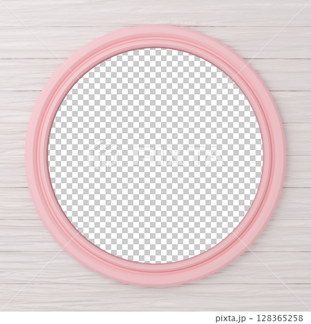 3D material_picture frame_round_pink 3D material_picture frame_round_pink 128365258