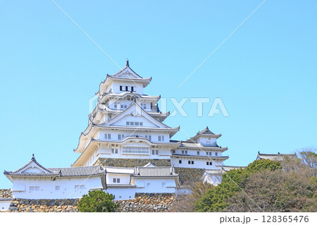 兵庫県姫路市、国宝姫路城の風景 兵庫県姫路市、国宝姫路城の風景 128365476