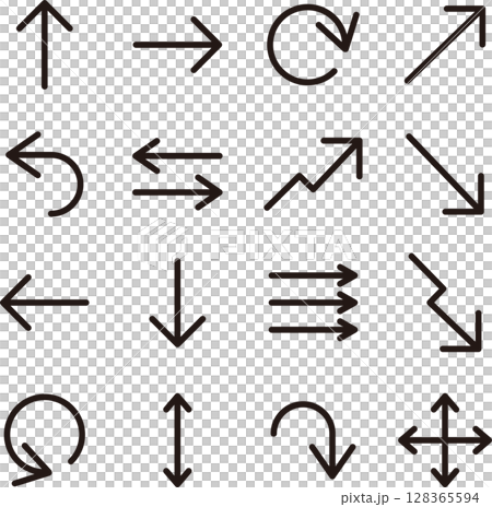Arrow icon simple pictogram symbol decoration illustration material set 128365594