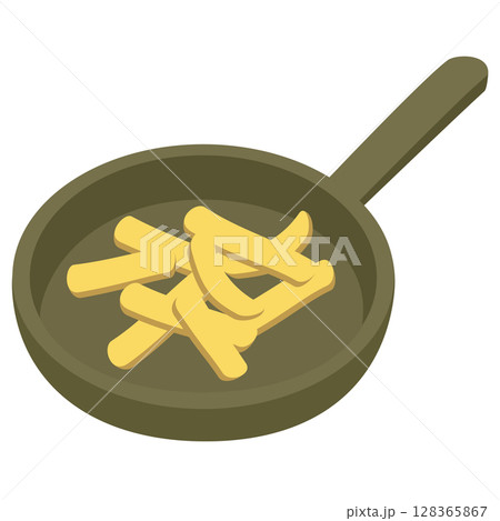 さつまいもポテトを炒めるフライパン 128365867