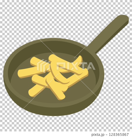 さつまいもポテトを炒めるフライパン 128365867