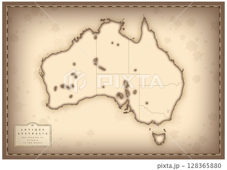 アンティーク風なオーストラリアの地図 アンティーク風なオーストラリアの地図 128365880
