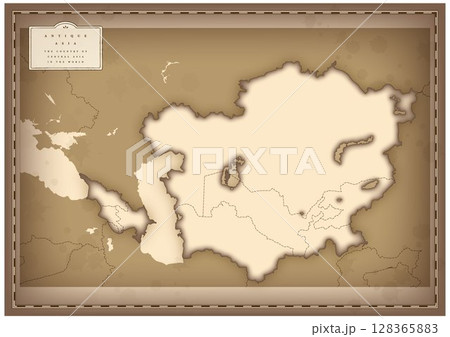アンティーク風な中央アジアの地図 128365883