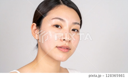 肌を気にする中年の女性 128365981