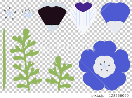 A set for making simple, flat nemophila A set for making simple, flat nemophila 128366090