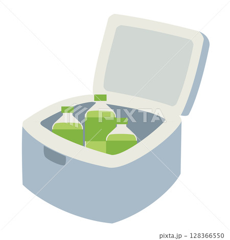 お茶のペットボトルを冷やすクーラーボックス お茶のペットボトルを冷やすクーラーボックス 128366550