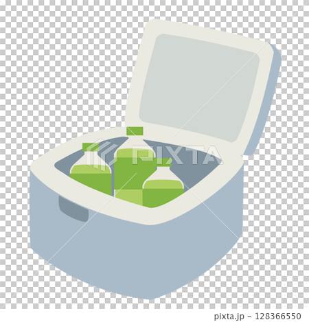 お茶のペットボトルを冷やすクーラーボックス お茶のペットボトルを冷やすクーラーボックス 128366550