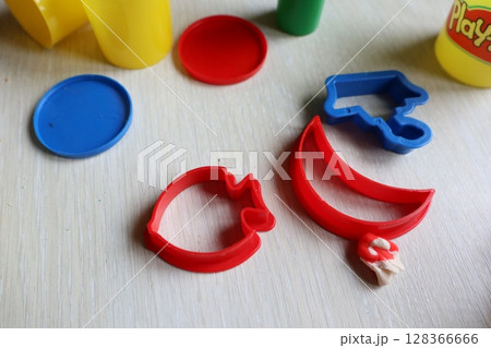 Explore colorful PlayDoh cookie cutters and unique accessories for kids creative fun 128366666