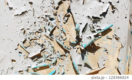A CloseUp View of Peeling Paint That Reveals the Underlying Layers Beneath It Clearly A CloseUp View of Peeling Paint That Reveals the Underlying Layers Beneath It Clearly 128366824