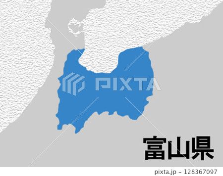 日本地図　富山県 128367097