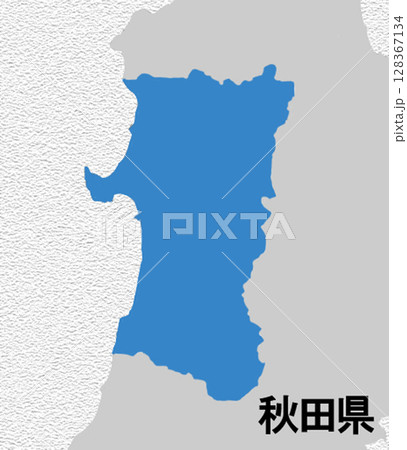 日本地図　秋田県 128367134