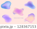幾何学模様のグラデーション図形　フレーム　未来的　ピンク　紫　青 128367153