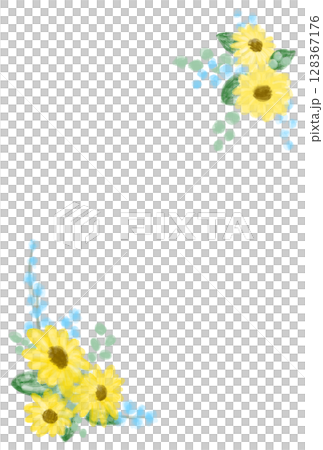 Summer cute sunflower decorative frame illustration 128367176