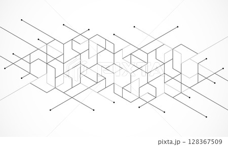 Abstract geometric background with isometric blocks, polygon shape pattern Abstract geometric background with isometric blocks, polygon shape pattern 128367509