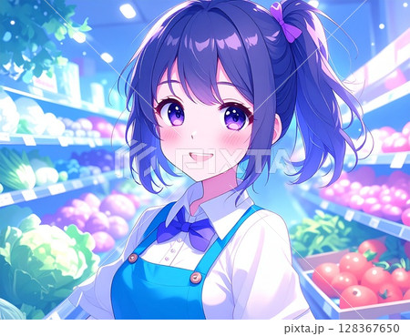 スーパーの女性店員 128367650