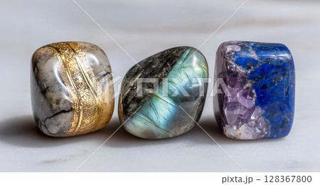 カラフルな石　AI画像 128367800